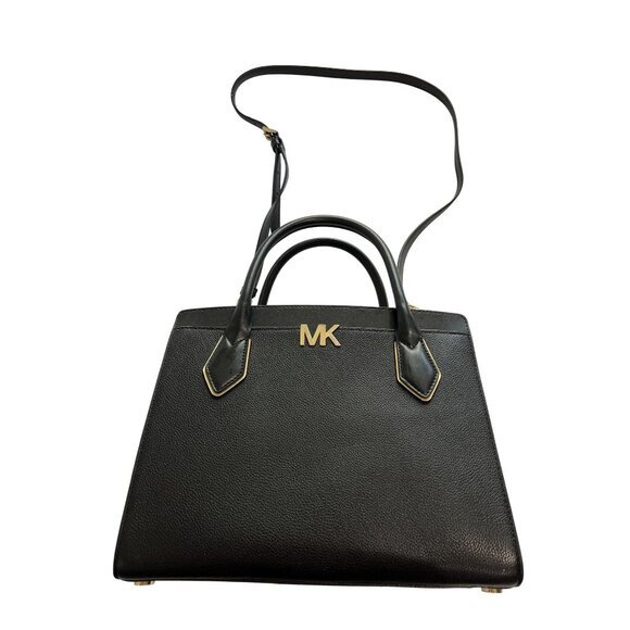 Michael Michael Kors Montgomery Leather Satchel in Black